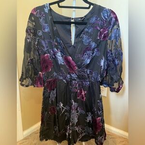 Gorgeous Black Floral Print Romper